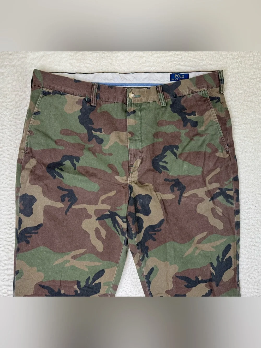 Polo Ralph Lauren Classic Cotton Twill Camo Green Chino Pants Men's Size 38x32 - Picture 3 of 12